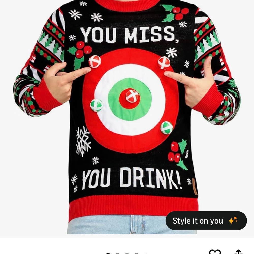 Tipsy Elves drinking game ugly sweater